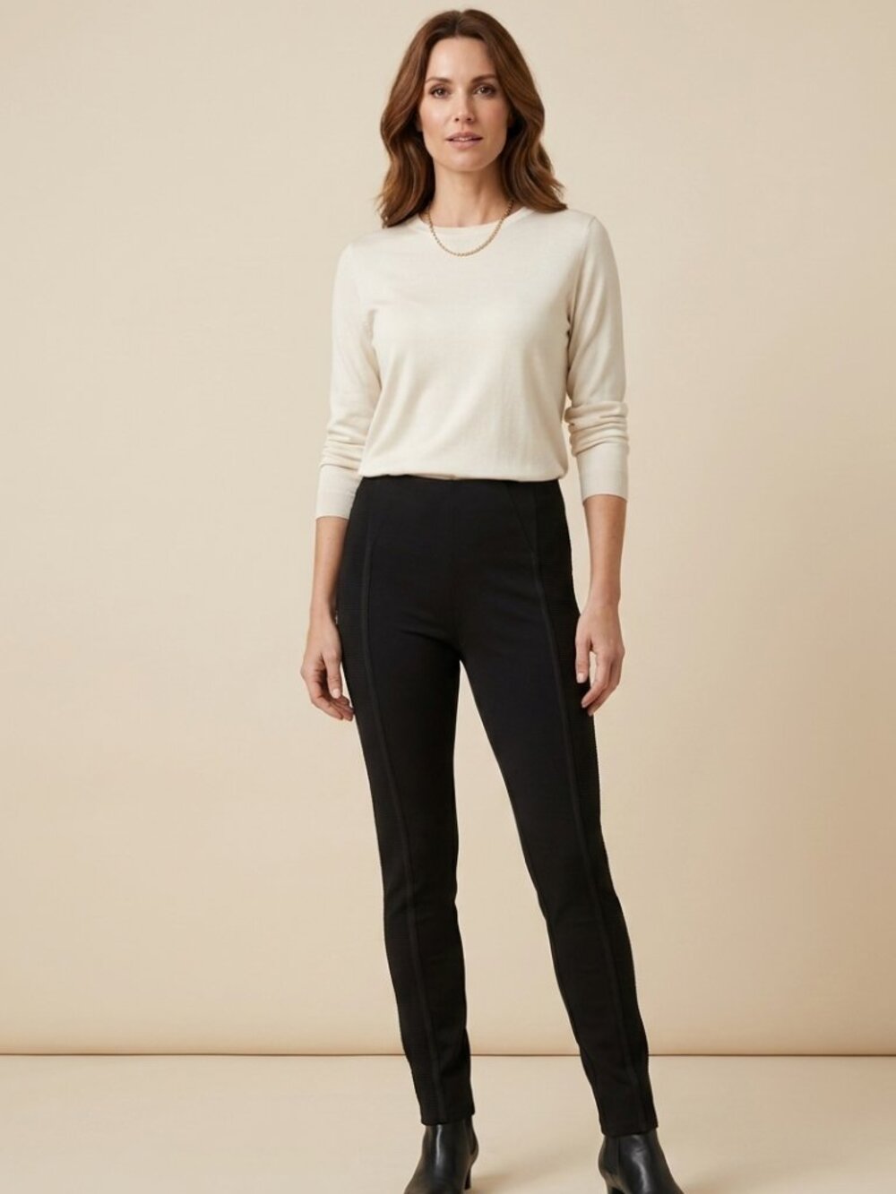 Joseph Ribkoff Black Stretchy Moto Leggings